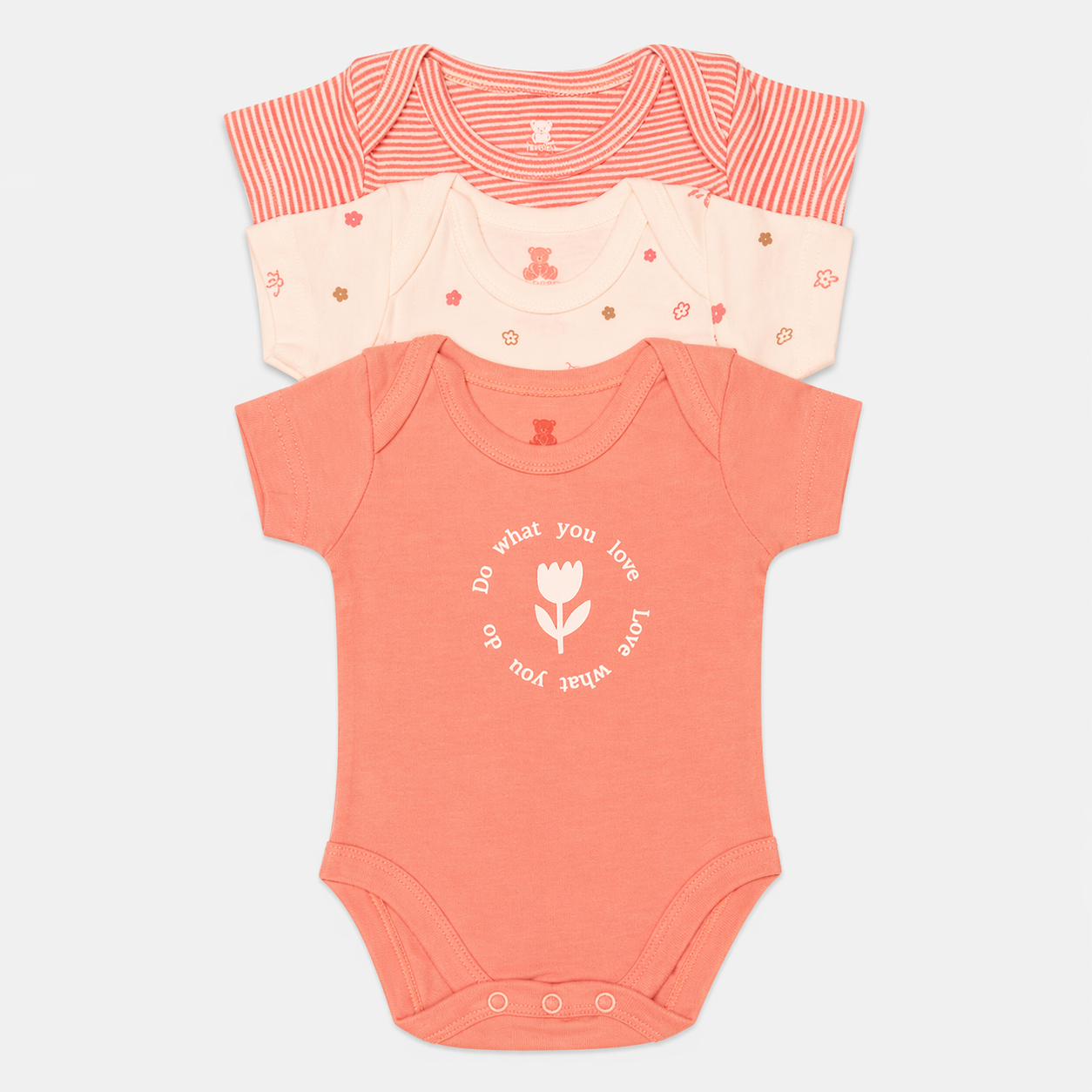 Baby Bodysuit-Pack Of 3Pcs Striped