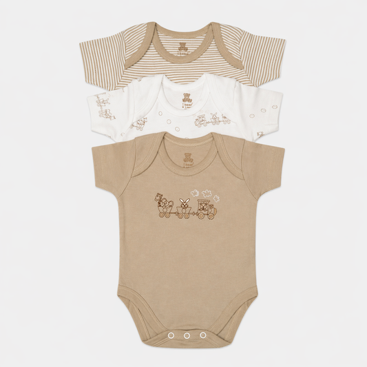 Baby Bodysuit-Pack Of 3Pcs Animal