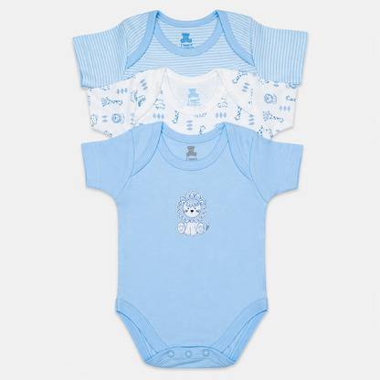Baby Bodysuit-Pack Of 3Pcs Animal striped