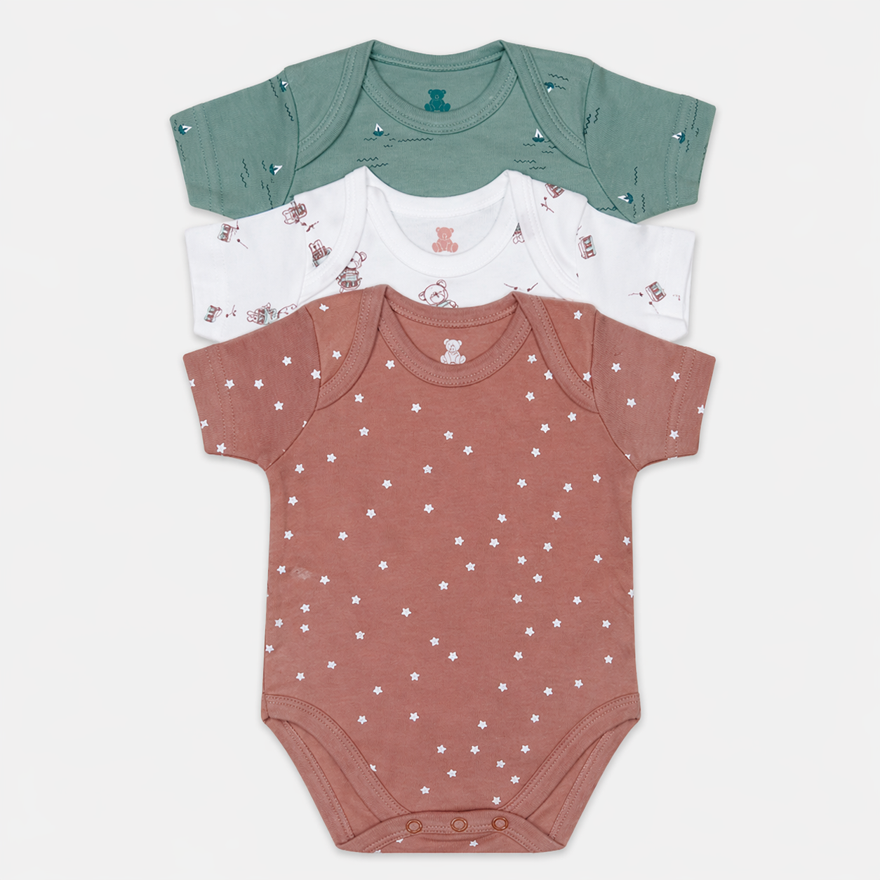 Baby Bodysuit-Pack Of 3Pcs Bear Ship