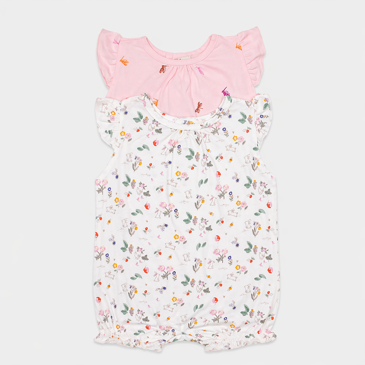 Baby short sleeve Romper-Pack Of 2Pcs Rabbit