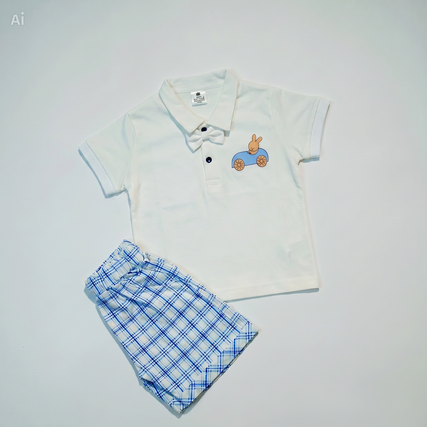Baby and Toddler short set With Plain Checks