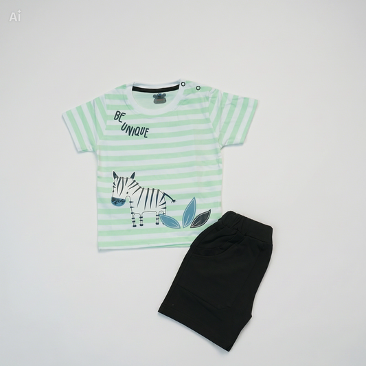 Baby and Toddler short set with Zebra Stripes