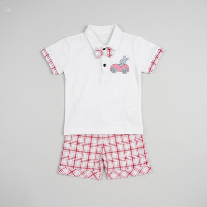 Baby and Toddler short set With Plain Checks