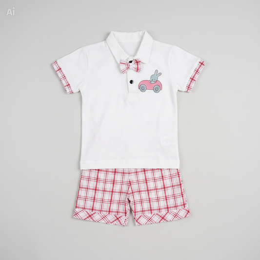 Baby and Toddler short set With Plain Checks