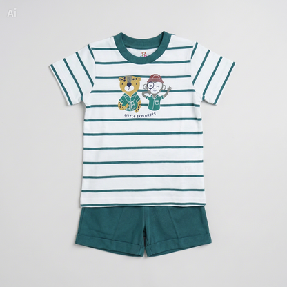 Baby T-Shirt Short Set Teddy Explorers