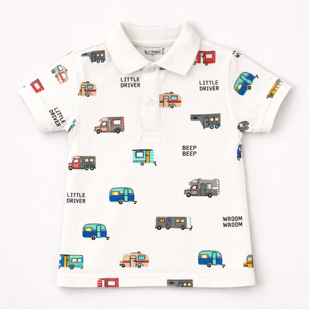 Toddler Polo Tshirt- Little Driver