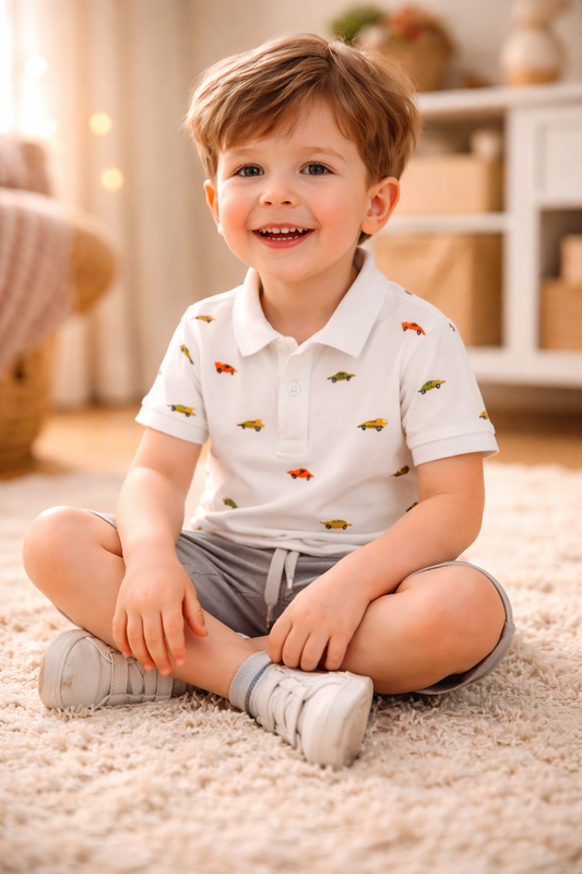 Toddler Polo Tshirt- Race Car