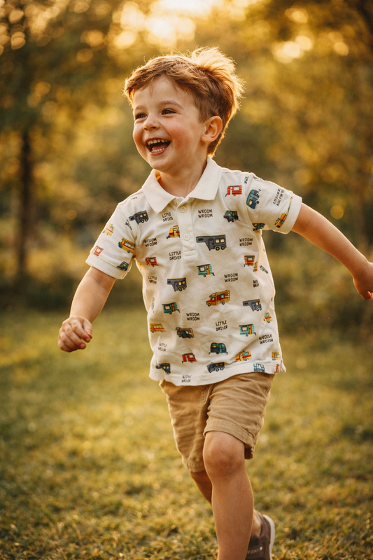 Toddler Polo Tshirt- Little Driver