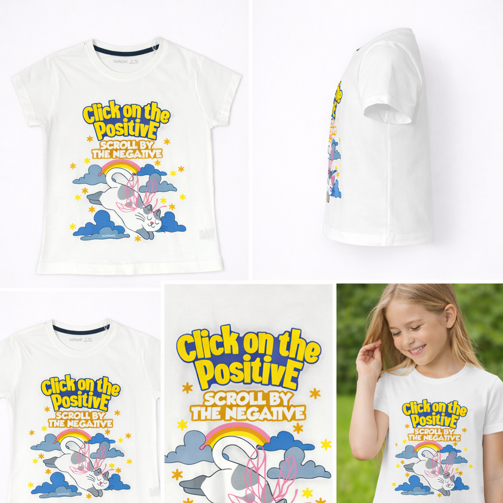 Girls Graphic Tshirt- Positive