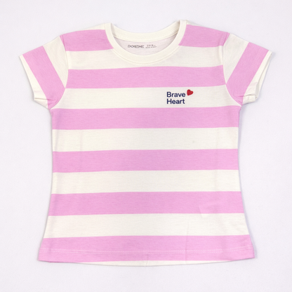 Girls Tshirt- Pink Striped