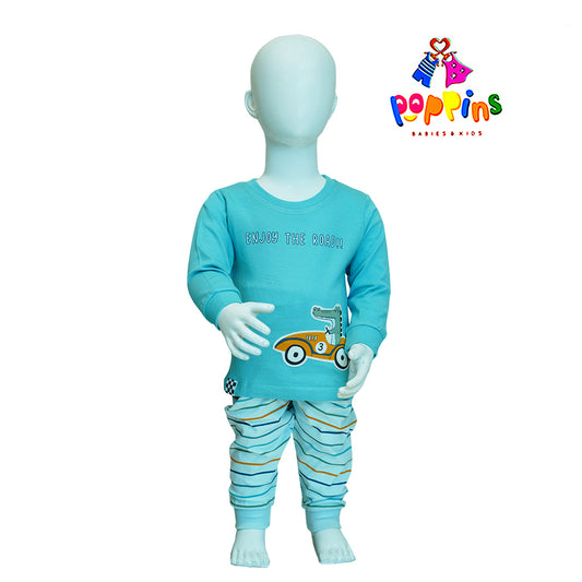 Baby outfit set- Animal - Sky blue