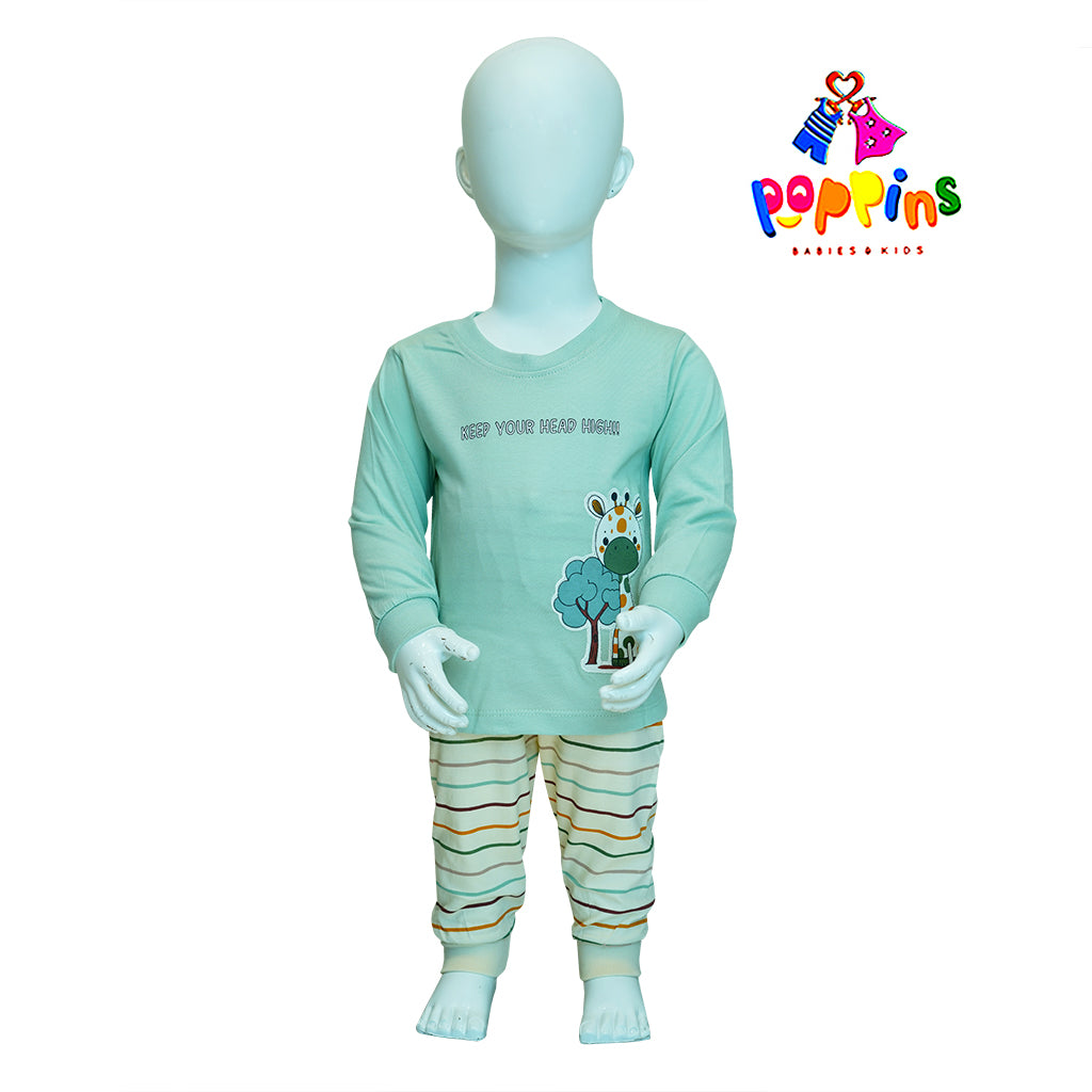 Baby outfit set- Animal - Sea green