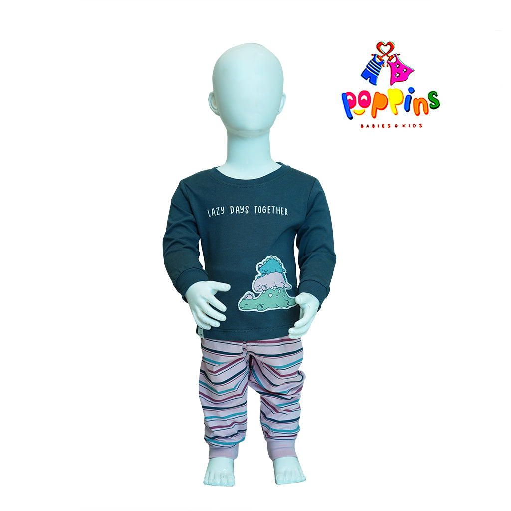 Baby outfit set- Animal - Teal