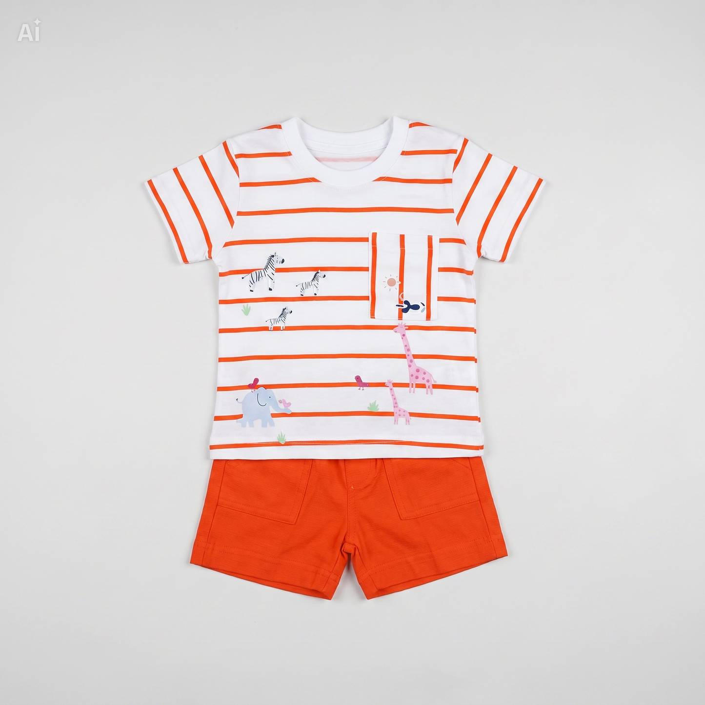 Baby Outfit T-Shirt Short Set Zebra Stripes