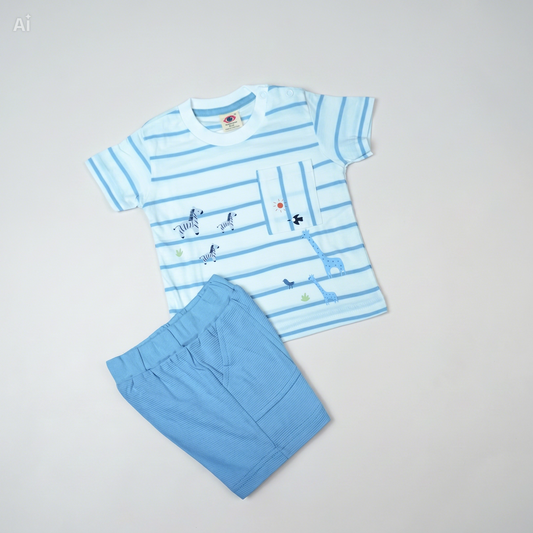Baby Outfit T-Shirt Short Set Zebra Stripes