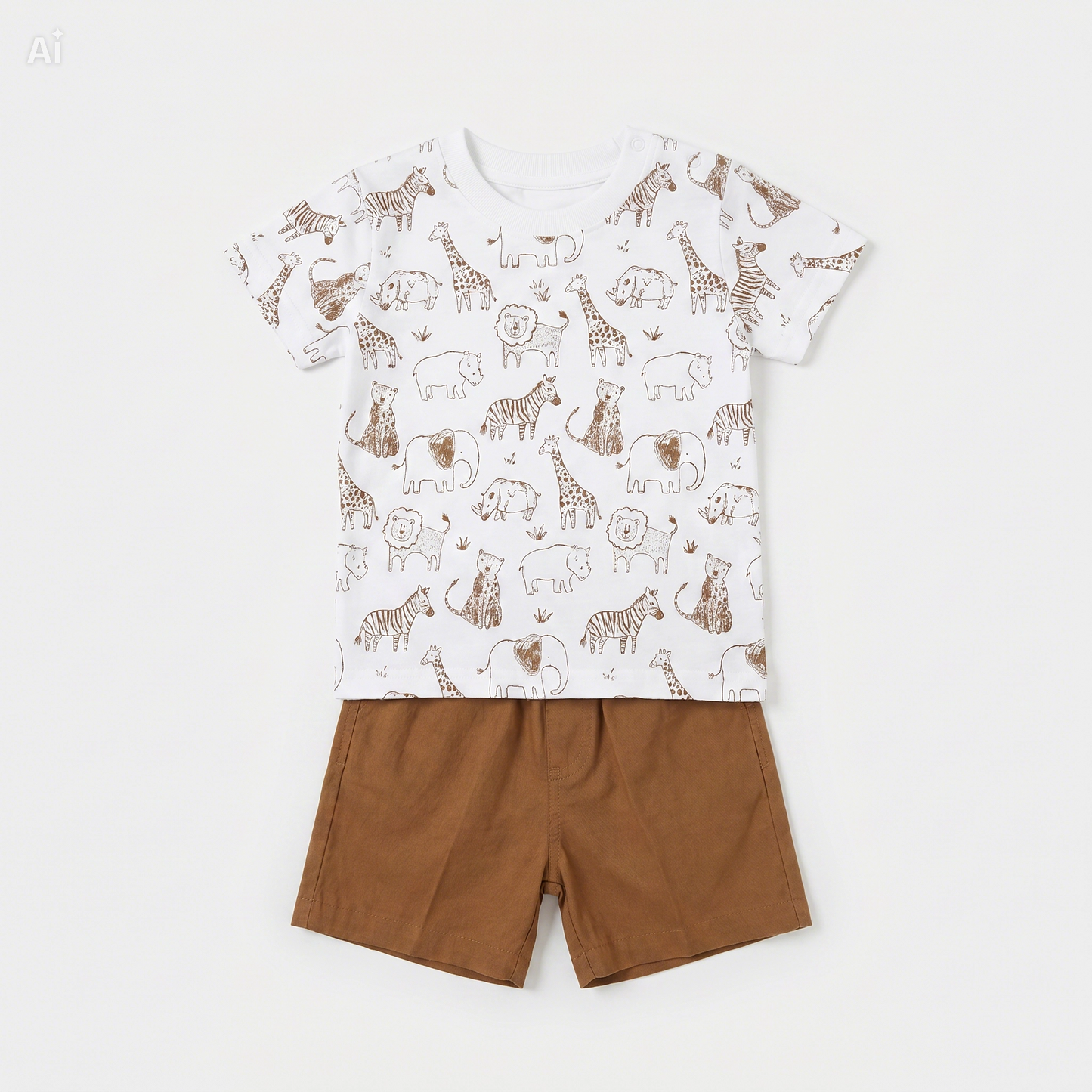Baby T-Shirt Short Set Camelina Splash