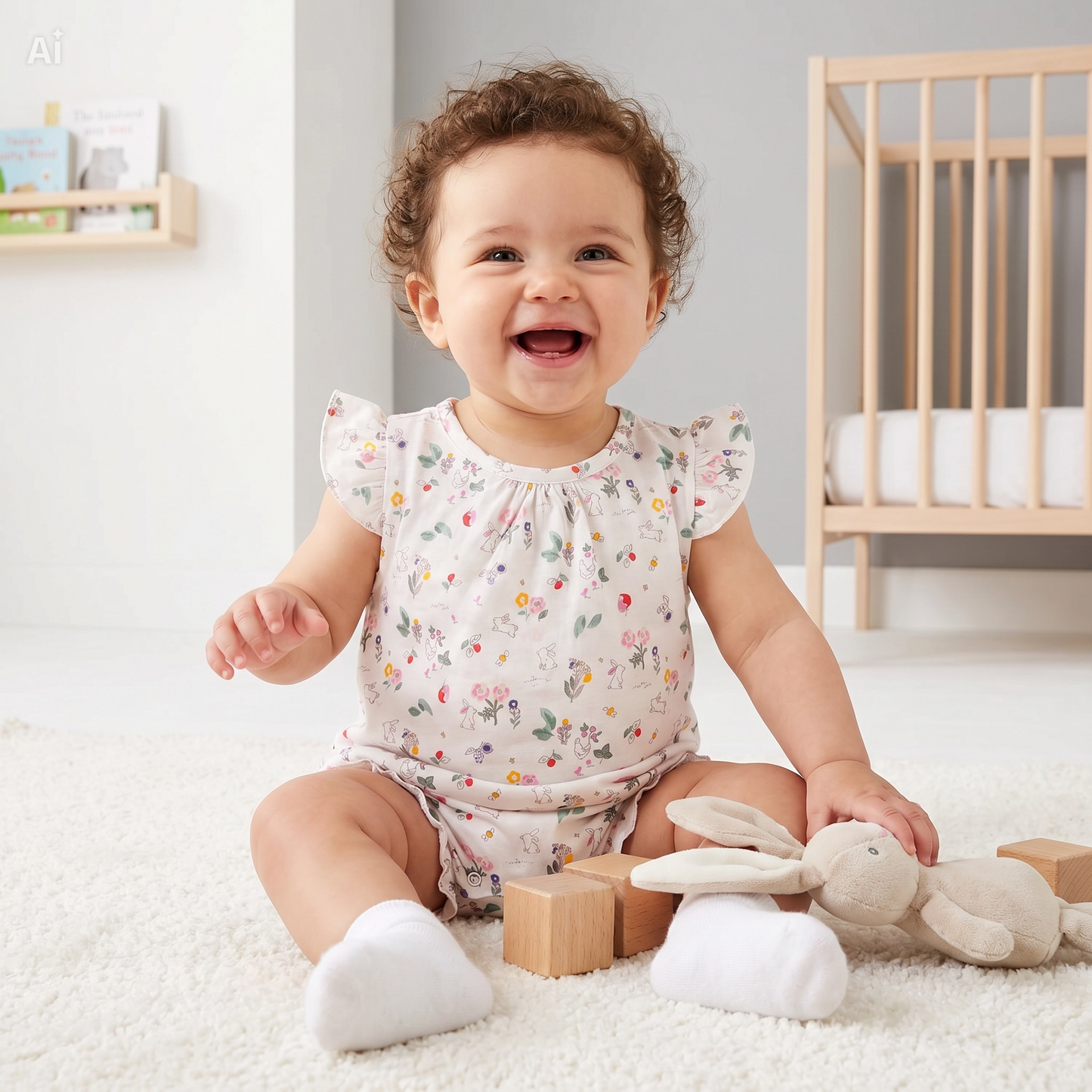 Baby short sleeve Romper-Pack Of 2Pcs Rabbit