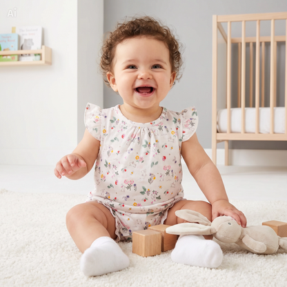 Baby short sleeve Romper-Pack Of 2Pcs Rabbit