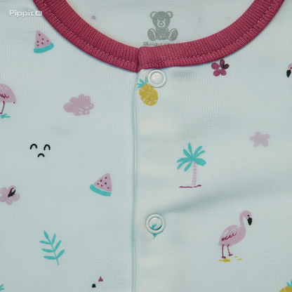 Baby Bodysuit-Pack Of 3Pcs Flamingo Party