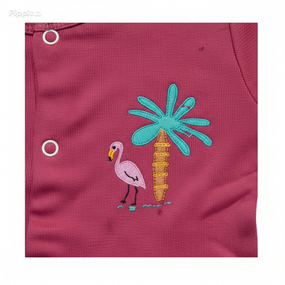 Baby Bodysuit-Pack Of 3Pcs Flamingo Party