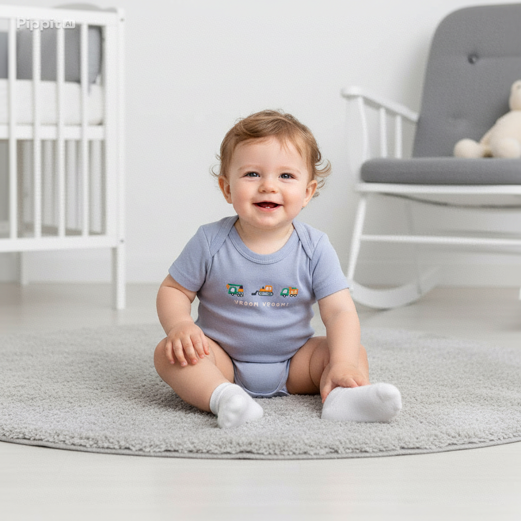 Baby Romper-Pack Of 3Pcs Vrom Vrom Bulldozers